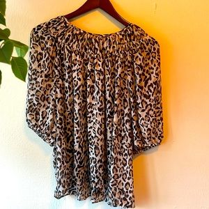 Leopard print sheer top by Banana Republic